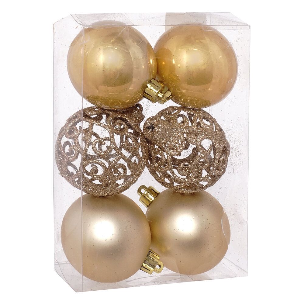 GAEM Набор из 6шт Украшение новогоднее "Шар", D 6 см, L17,5 W6 H12 см