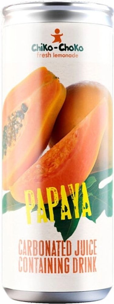 Сокосодержащий Газированный Напиток Чико-Чоко Папайя / Chiko-Choko Papaya 0.33 - банка