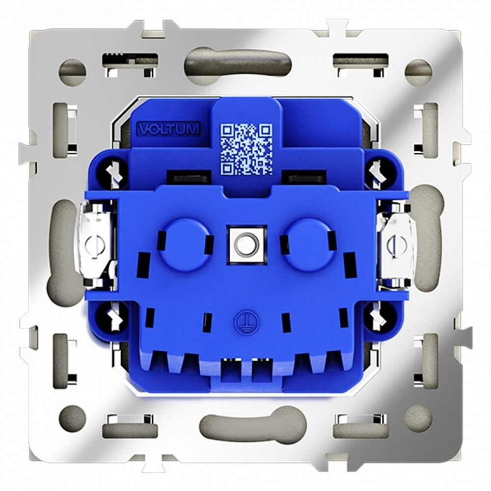 Розетка с заземлением и со шторкой, без рамки с крышкой Voltum S70 VLS040305
