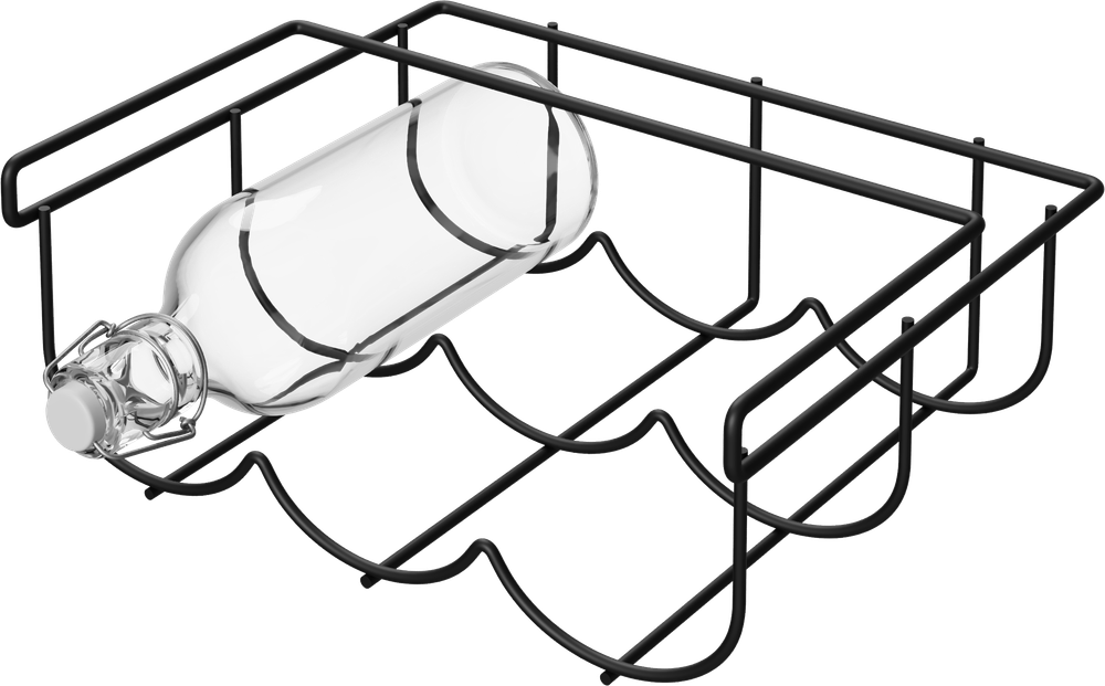 Держатель на полку Domaci Феррара D04286 для бутылок, черный муар