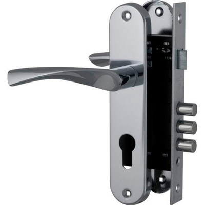 Замок FUARO SET F1511W/B CP хром КОРПУС в комплекте с ручкой