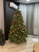 Елка с гирляндой встроенной «La Manche» Ла Манш (Литая хвоя) 210 см / 2,1 м