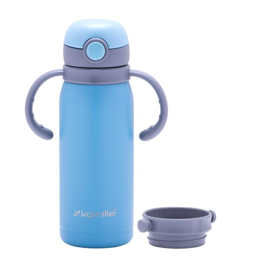 Термос для детей 450 мл. Kamille KM-2019B из нержавеющей стали с ремешком или двумя ручками