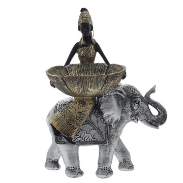 Фигурка декоративная Африканка на слоне
