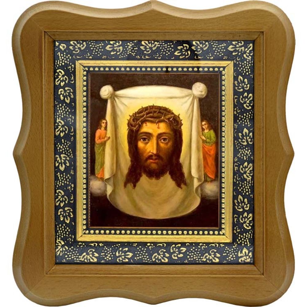 Спас Нерукотворный в терновом венце. Икона на холсте.