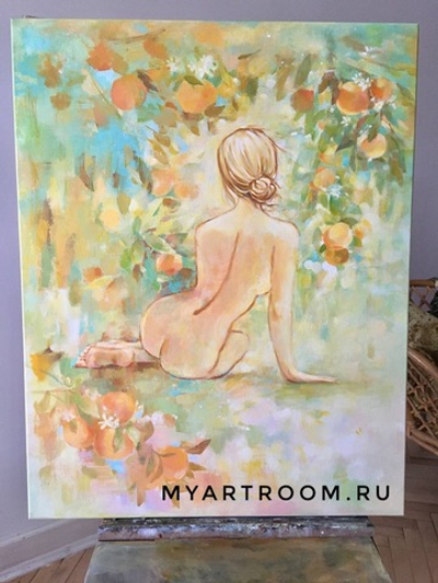 Картина "Девушка в персиках"