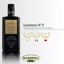 Оливковое масло BARBERA Lorenzo №3 D.O.P. "Val di Mazara" Extra Virgin Bio, 500 мл, Италия, Сицилия