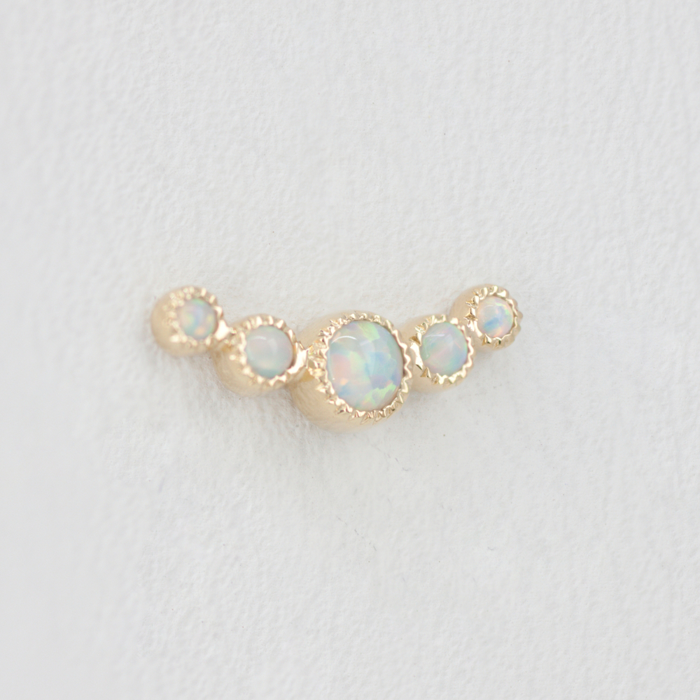 Moonheart cab grisant tops with synthetic opals