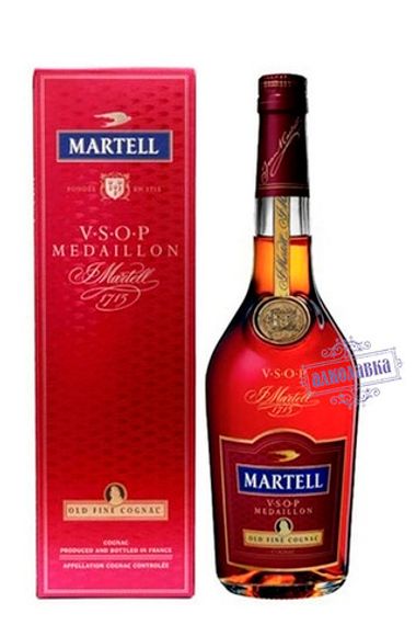 Мартель В.С.О.П. Французский коньяк. Подарочная упаковка. 40%. 1 Л