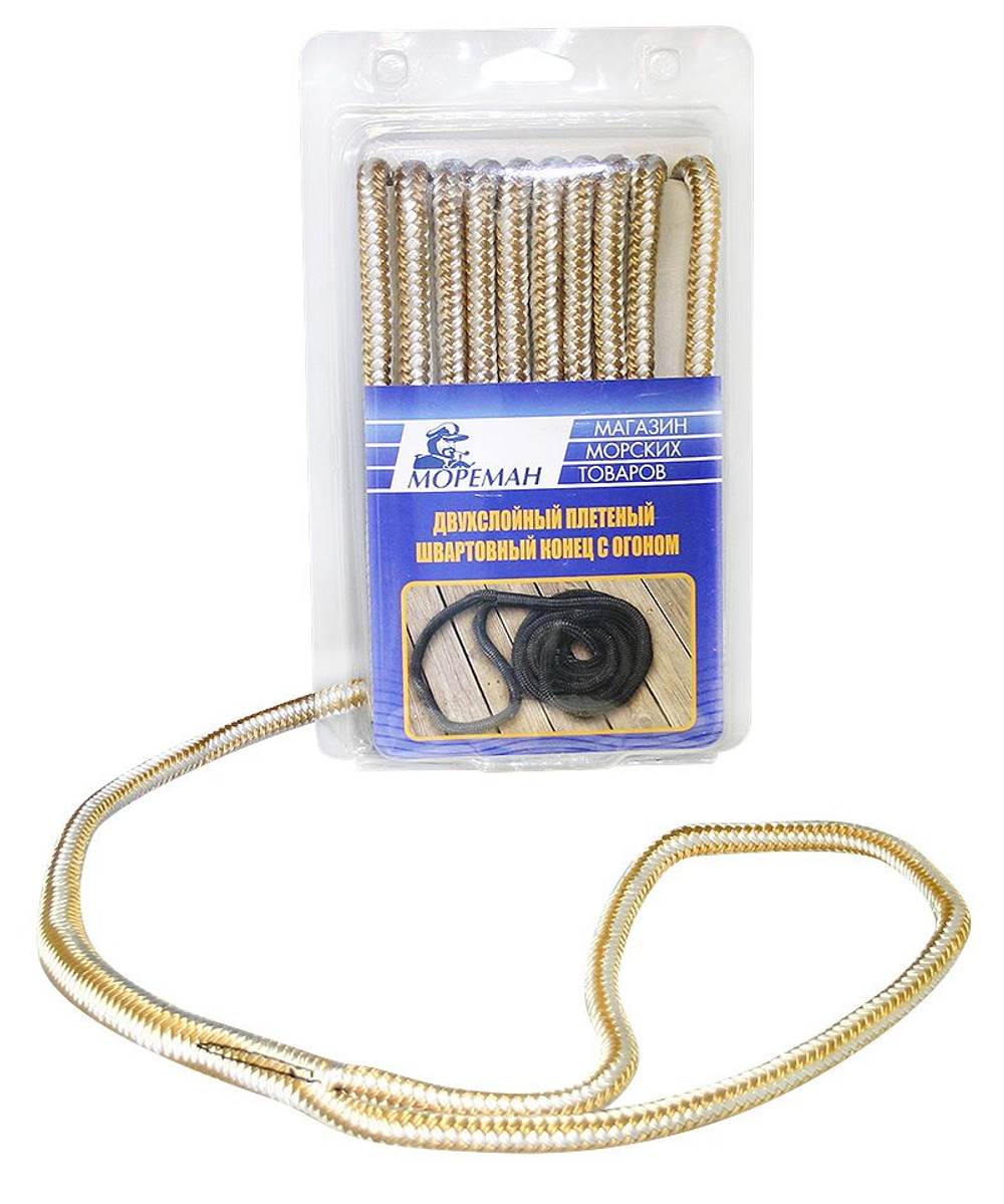 Плетеный швартовный конец, 12,7 мм x 9 м, желтый/белый (10255184)