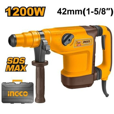 Перфоратор 1200Вт SDS-Max 2-10Дж кейс INGCO RH1200428 INDUSTRIAL