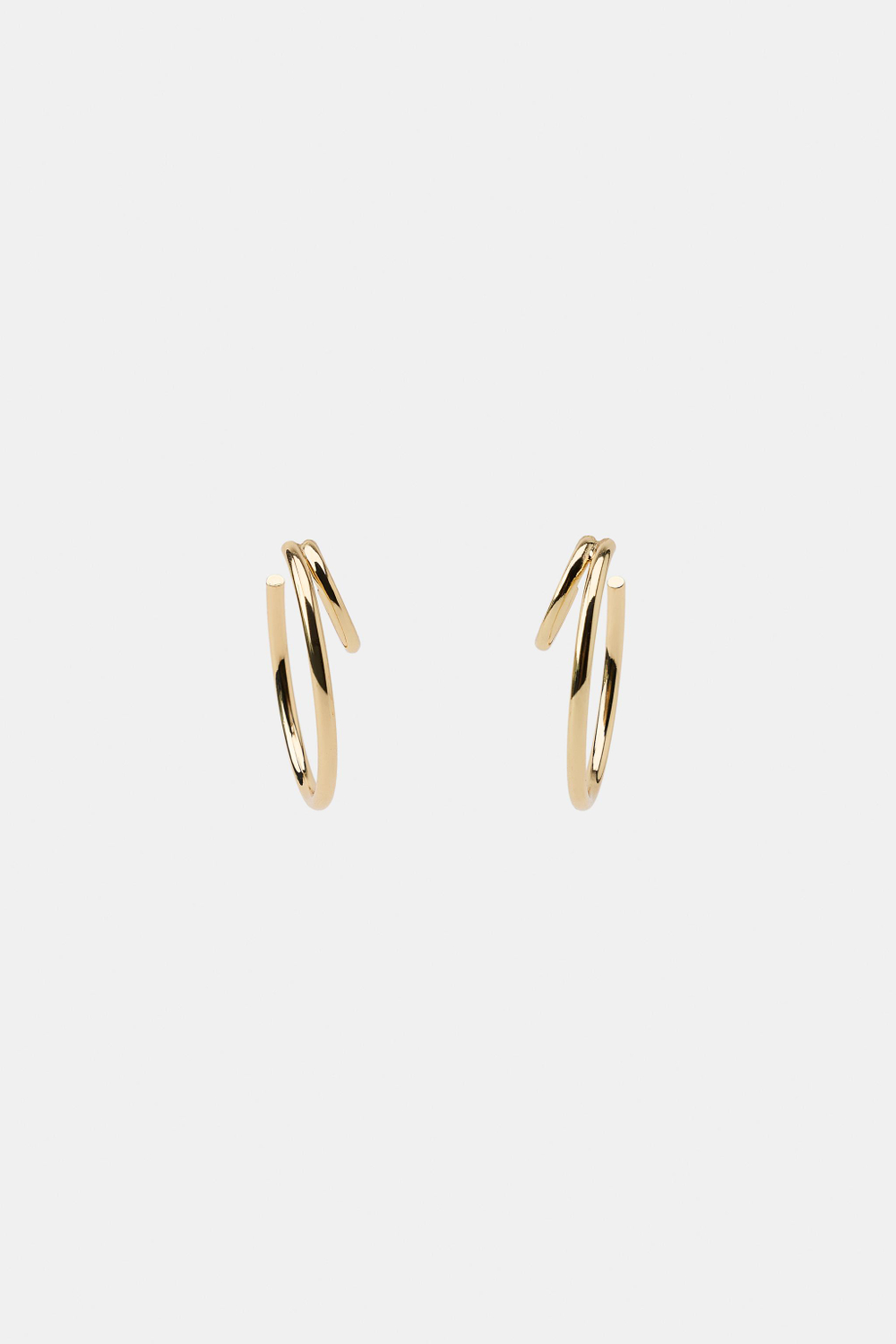 ZARA ДВОЙНЫЕ СЕРЬГИ-КОЛЬЦА, ЗОЛОТИСТЫЙ