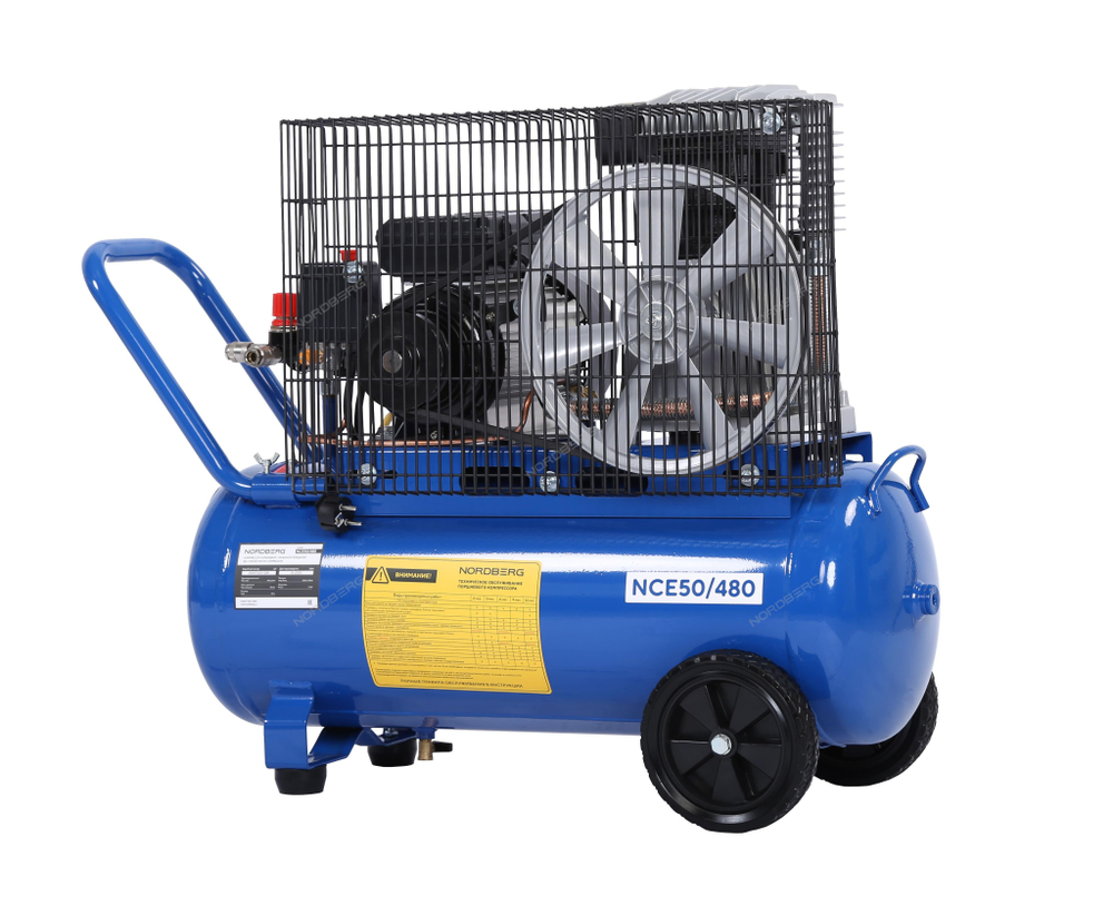 Компрессор поршневой с ременной передачей 220 В, ресивер 50 л, 446 л/мин NORDBERG NCE50/480