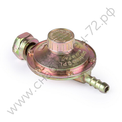 Редуктор ПРОПАНОВЫЙ тип лягушка С РЕГУЛЯТОРОМ (вх. гайка 21.8-14/1LH, вых. 9мм)