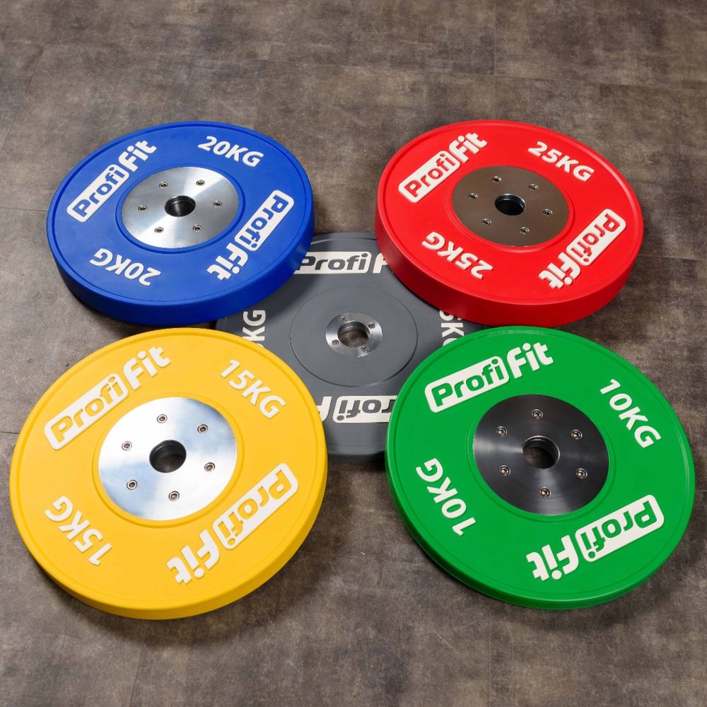 Диск профессиональный обрезиненный HARD цветной D51 мм PROFI-FIT 5 кг