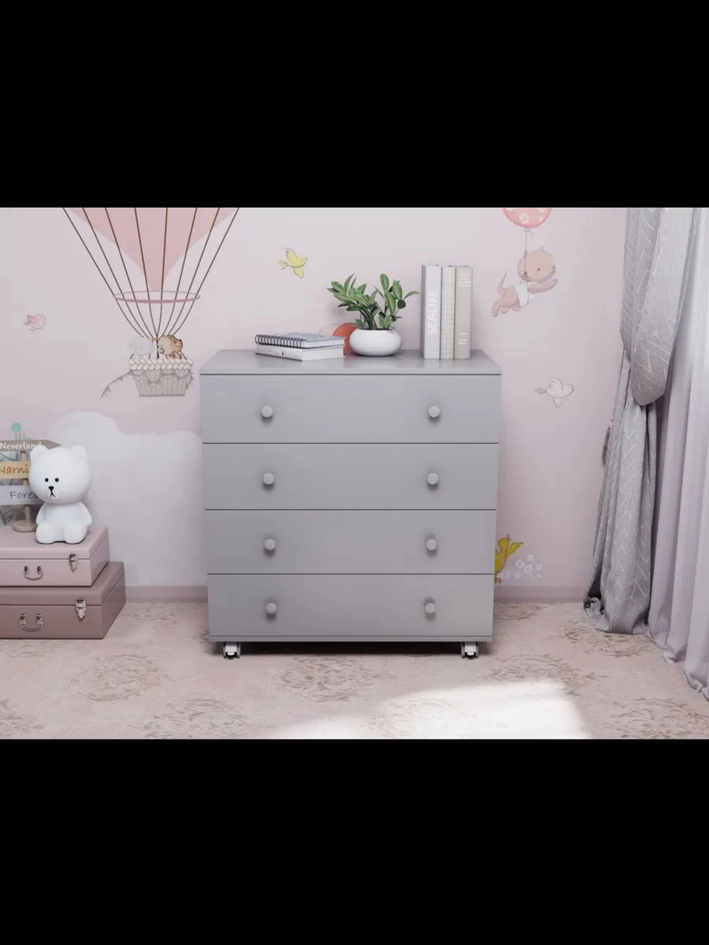 Комод пеленальный Incanto Nova 800/4 (серый)