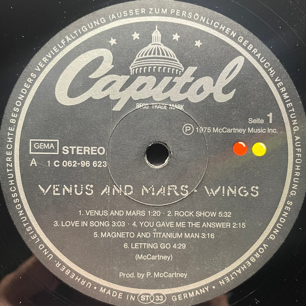 Wings - Venus And Mars (Германия 1975г.)