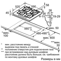 Встраиваемая газовая варочная панель Neff T26CS49S0