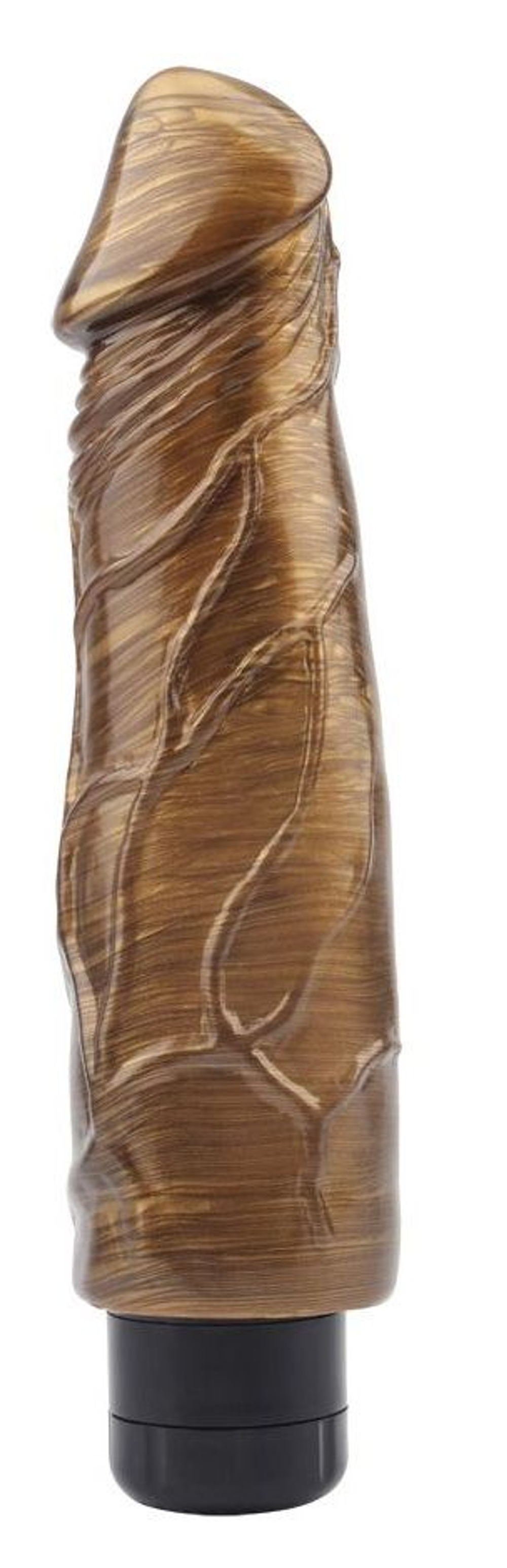 Золотистый вибратор-реалистик Pat McCock - 23,5 см. (Цвет: золотистый)