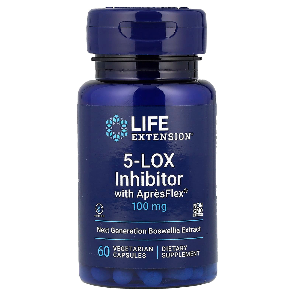 Life Extension, 5-LOX блокатор с ApresFlex, 100 мг, 60 вегетарианских капсул