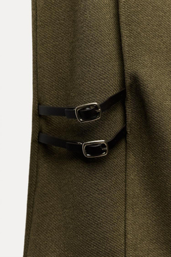 ZARA ТОП ВНАХЛЕСТ ИЗ ТВИЛА С ПРЯЖКАМИ, МЯГКИЙ ЗЕЛЕНЫЙ