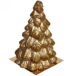 Свеча новогодняя «Ёлочка снежная» 12 см, золото