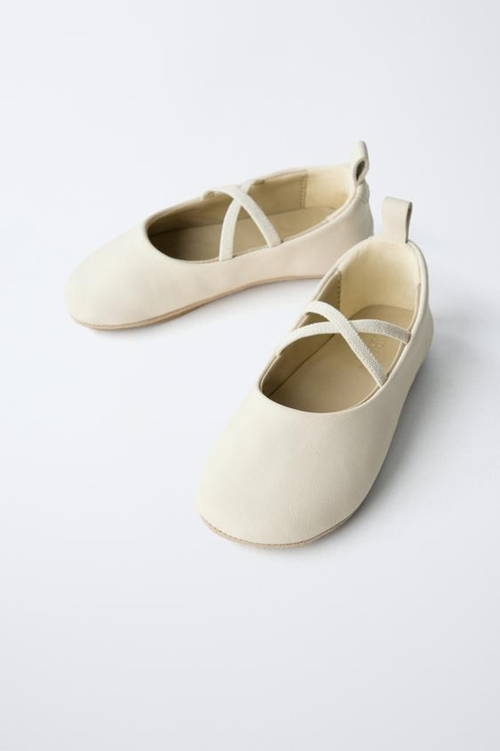 ZARA КОЖАНЫЕ БАЛЕТКИ, БЕЖЕВЫЙ