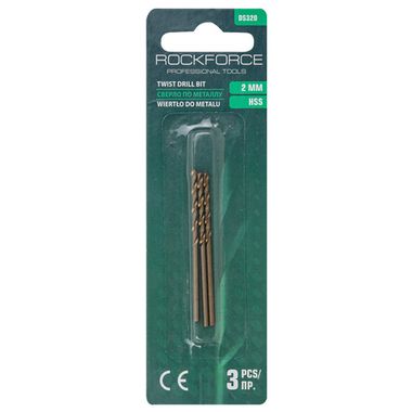 Сверло по металлу 2мм HSS(3шт), в блистере RockForce##Rock FORCE RF-DS320