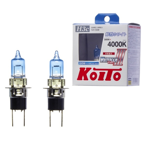 Лампа высокотемпературная Koito Whitebeam H3c 12V 55W (100W) 4000K (комплект 2 шт.) P0753W