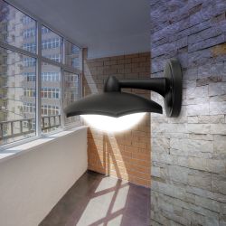 Садово-парковый светильник ЭРА ДБУ 07-8-007 Дели 5 черный 6 гранный настенный IP44 светодиодный 8Вт 6500K