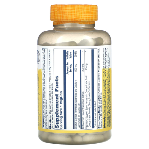 Solaray, Reacta-C, 500 мг, 180 вегетарианских капсул