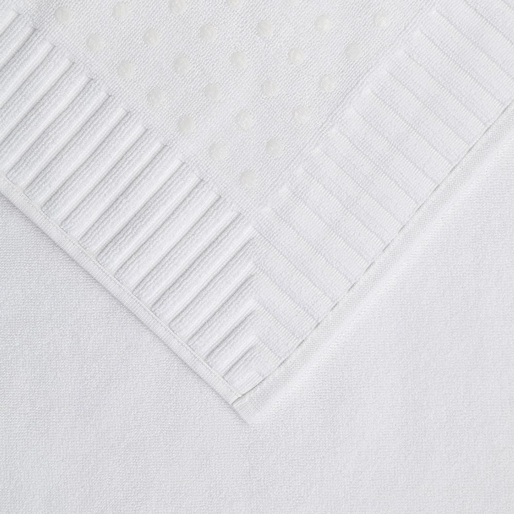 Коврик для ванной с фактурным бортиком белого цвета из коллекции Essential, 50х80 см