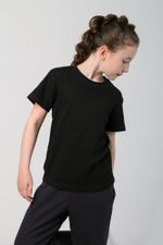 Фуфайка (футболка) для девочки Бэйсик-1 Виотекс ЧЁРНЫЙ