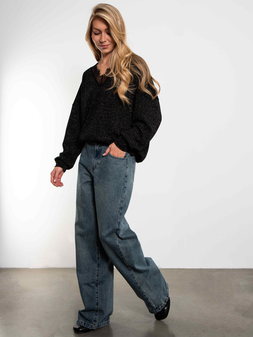 Джемпер Блеск (черный с люрексом)