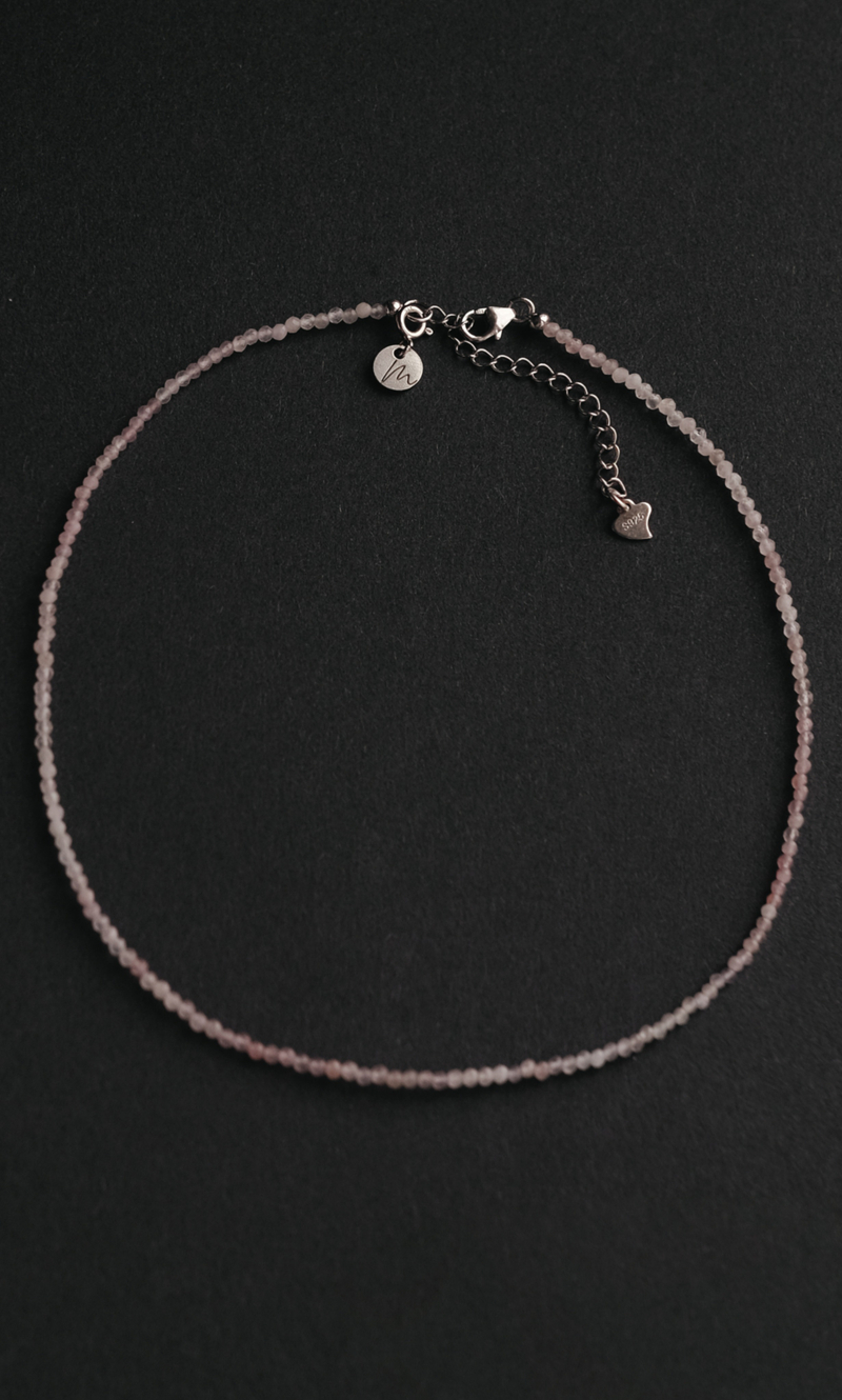 Чокер "Memo about Love&Luck" из розового кварца 33-38 см