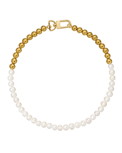 Колье-крупный жемчуг, золотые шарики, замок