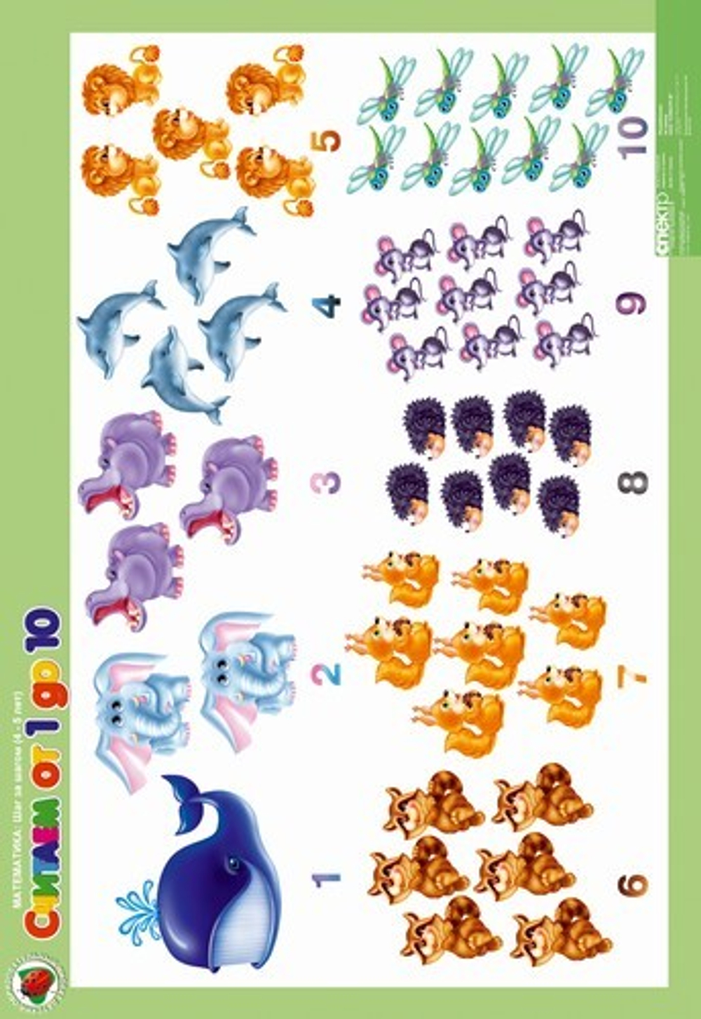 Комплект таблиц Математика 4-5 лет "Шаг за шагом" (8 таблиц+16 карт.)