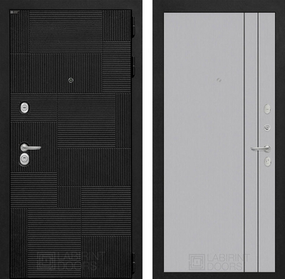 Входная дверь Лабиринт ПАЗЛ - 10 Серый софт рельеф