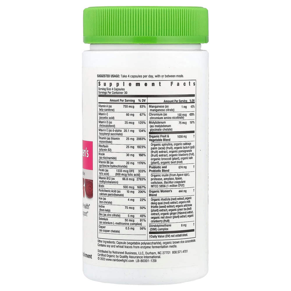 Rainbow Light, Сертифицированный Women's Multivitamin, 120 вегетарианских капсул