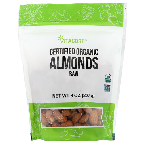 Vitacost, Certified Organic Almonds, Raw, 8 oz (227 g)