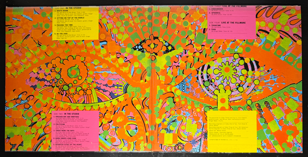 Cream ‎– Wheels Of Fire 2LP (Япония 1975г.)Т