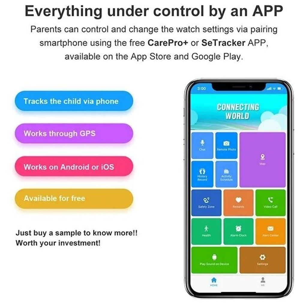 Детские умные часы Smart Baby Watch LT36 черные / Умные часы для детей / Smart часы детские