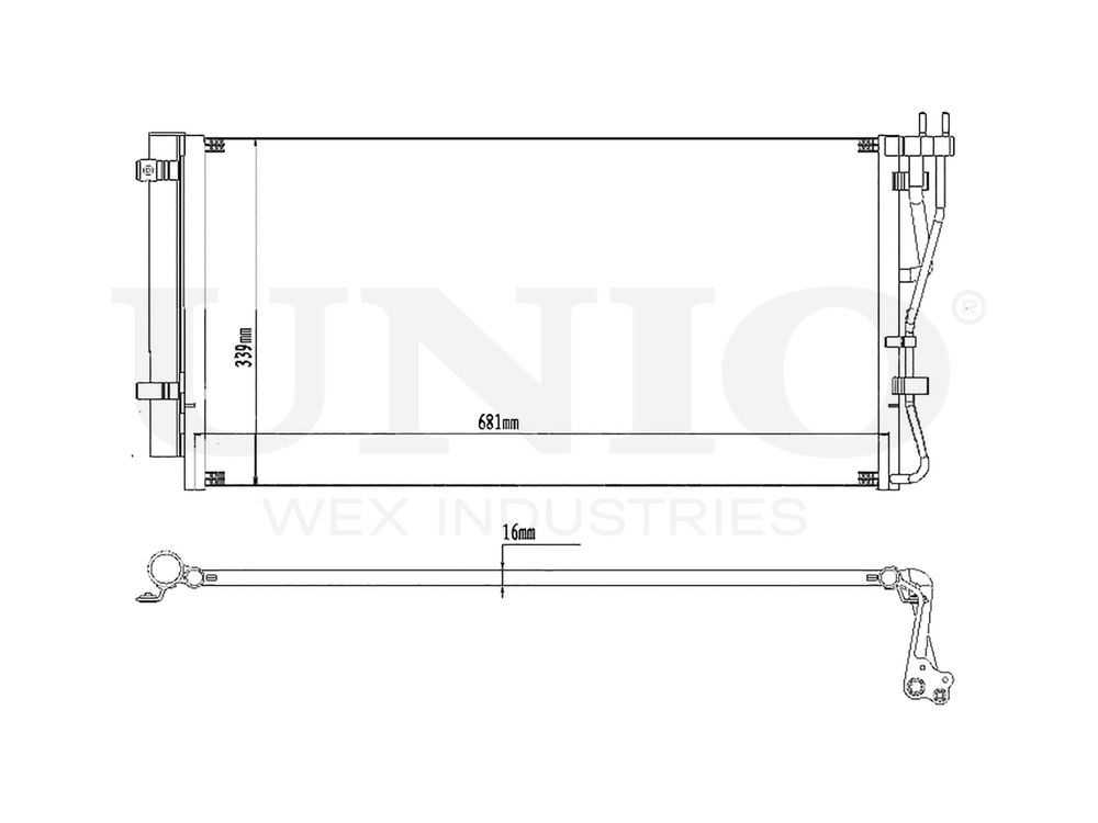 Радиатор кондиционера UNIO RAD-30026