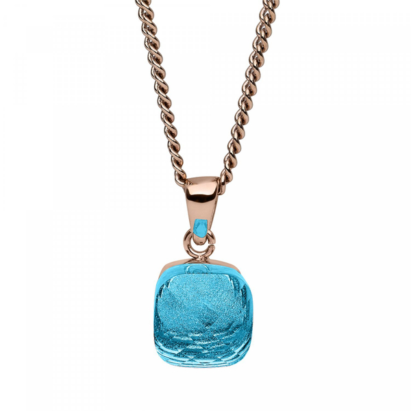 Колье Qudo Firenze dark aquamarine 400170.1 BL/RG