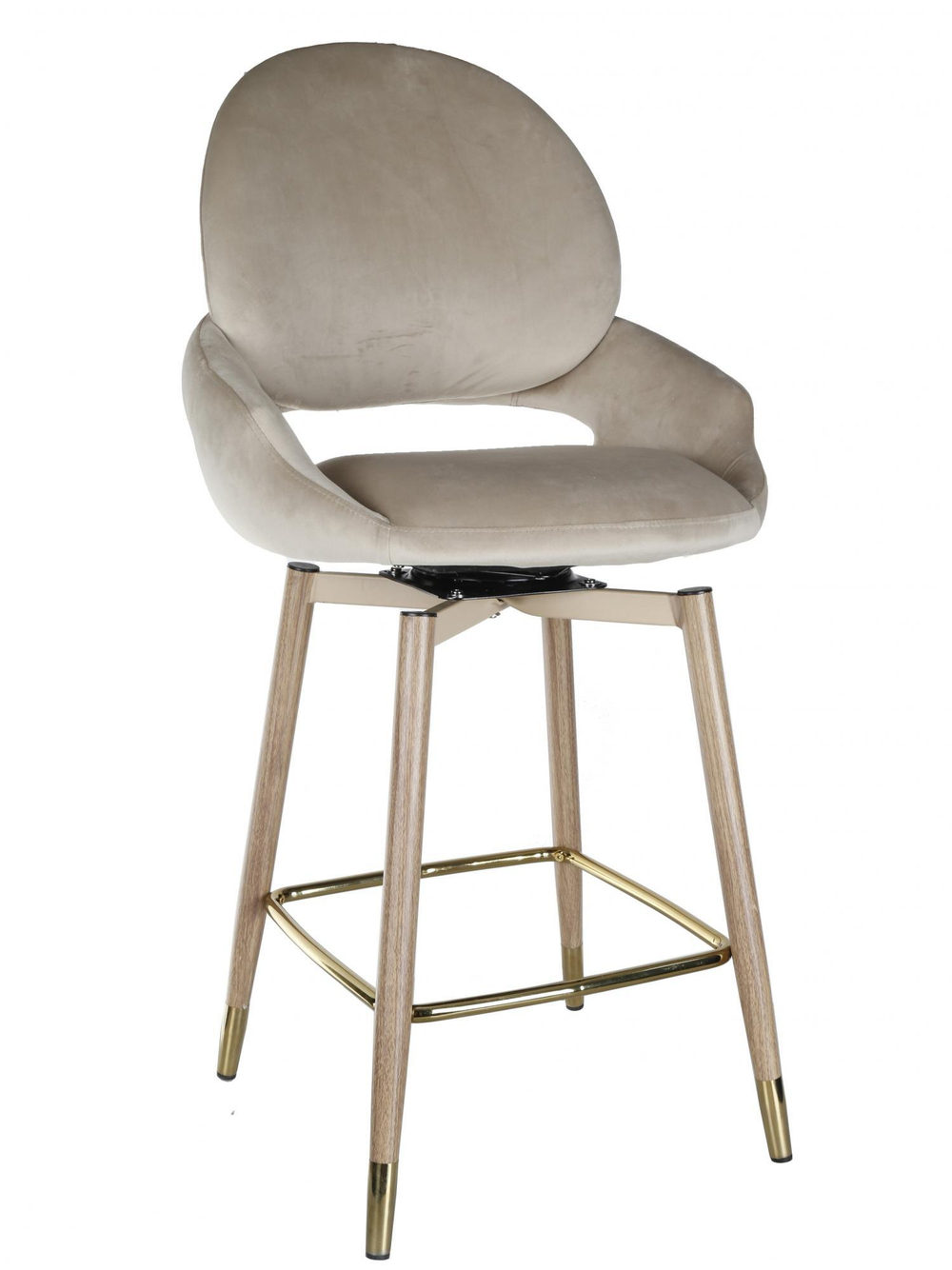 Стул барный Ist Casa Виола, 55х46х105 см, бежевый, орех