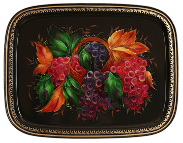 Жостовский поднос декоративный, размер 45х35 см (A19), металлический