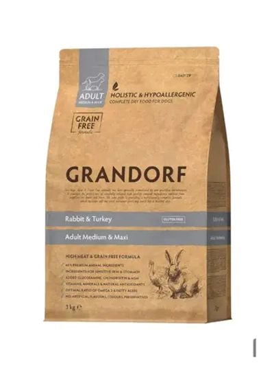 Grandorf (Грандорф) корм сухой беззерновой для собак кролик с индейкой 3 кг