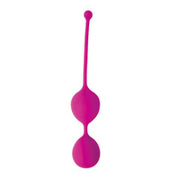 Ярко-розовые двойные вагинальные шарики 3см с хвостиком для извлечения Bior Toys Cosmo CSM-23007-16