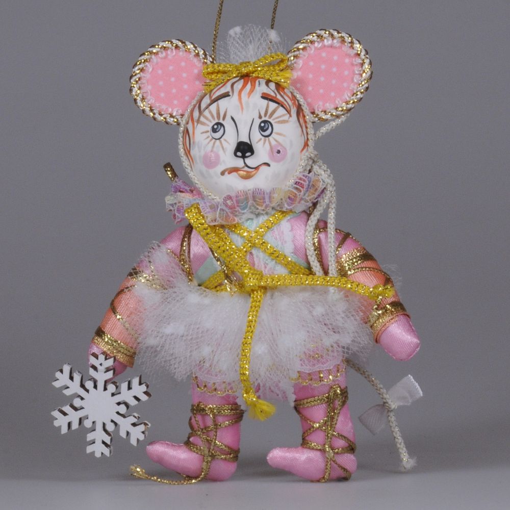 Ёлочная игрушка "Мышка со снежинкой"