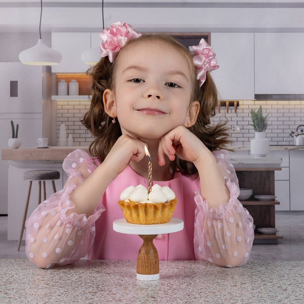 Свечи для торта Розовое золото, 10шт